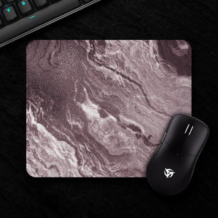 Crystalized Mauve Agate Dusty Rose Pink Marble Mouse Pad