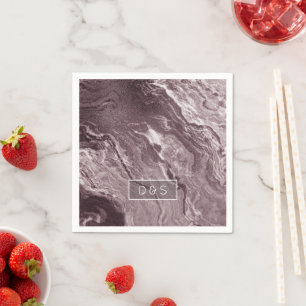 Crystalized Mauve Agate Dusty Rose Pink Marble Napkin