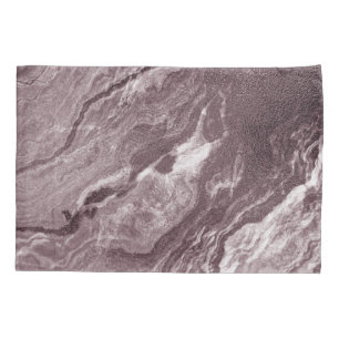 Crystalized Mauve Agate   Dusty Rose Pink Marble Pillowcase