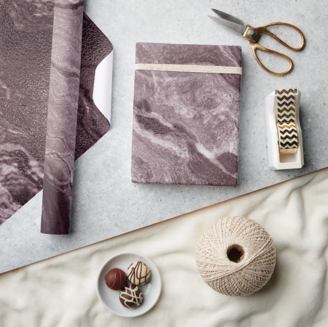 Crystalized Mauve Agate | Dusty Rose Pink Marble Wrapping Paper (Crafts)