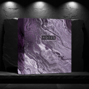 Crystalized Purple Agate   Moody Marbled Monogram Binder