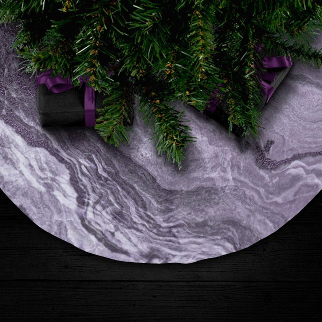 Crystalized Purple Agate | Moody Marbled Stone Brushed Polyester Tree Skirt (Creator Uploaded)