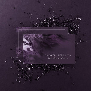 Crystalized Purple Agate Moody Marbled Stone Business Card