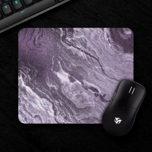 Crystalized Purple Agate Moody Marbled Stone Mouse Pad