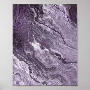 Crystalized Purple Agate Moody Marbled Stone Poster