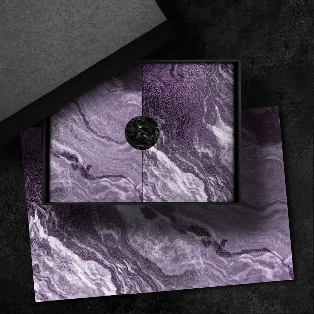 Crystalized Purple Agate | Moody Marbled Stone Tissue Paper (Creator Uploaded)
