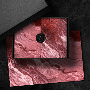 Crystalized Red Agate Ruby Crimson Marbled Stone Tissue Paper
