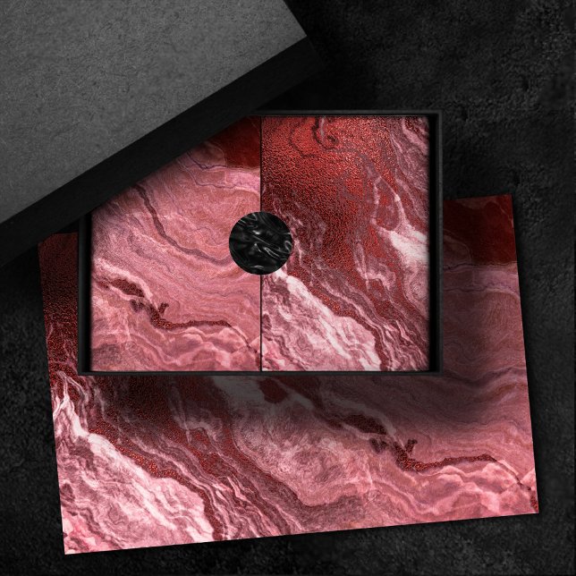Crystalized Red Agate | Ruby Crimson Marbled Stone Tissue Paper (Creator Uploaded)