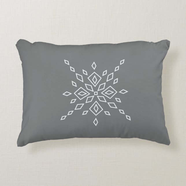 Crystalized Snowflake Accent Pillow (Front)