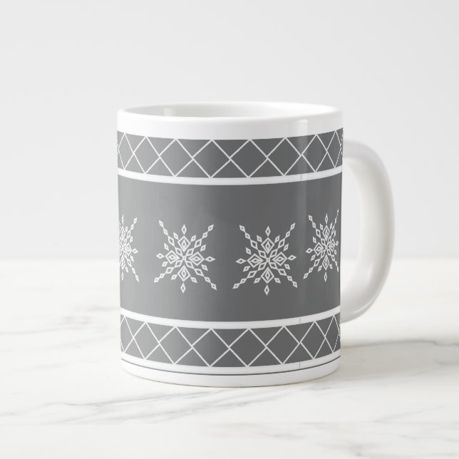 Crystalized Snowflake Large Coffee Mug (Front Right)