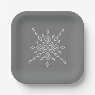 Crystalized Snowflake Paper Plate