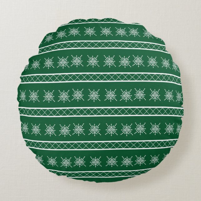 Crystalized Snowflake Round Pillow (Front)