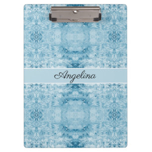 Crystalline Blue Feather Custom Office Style Clipboard