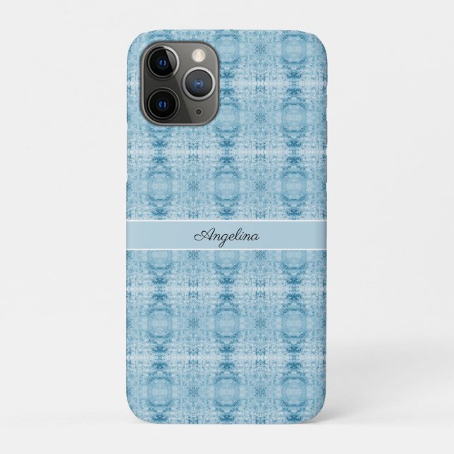 Crystalline Chic | Blue & White Feather Pattern Case-Mate iPhone Case (Back)