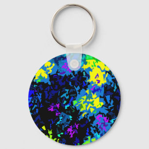 Crystallized Paint Splatter - Cool Colours Keychain