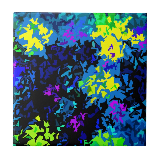 Crystallized Paint Splatter - Cool Colours Tile (Front)