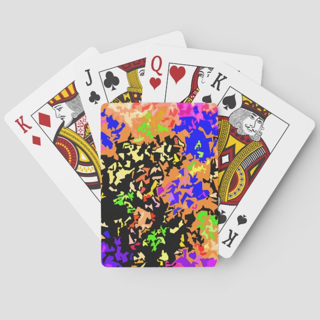 Crystallized Paint Splatter - Warm Colours Playing Cards (Back)