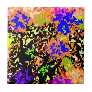 Crystallized Paint Splatter - Warm Colours Tile