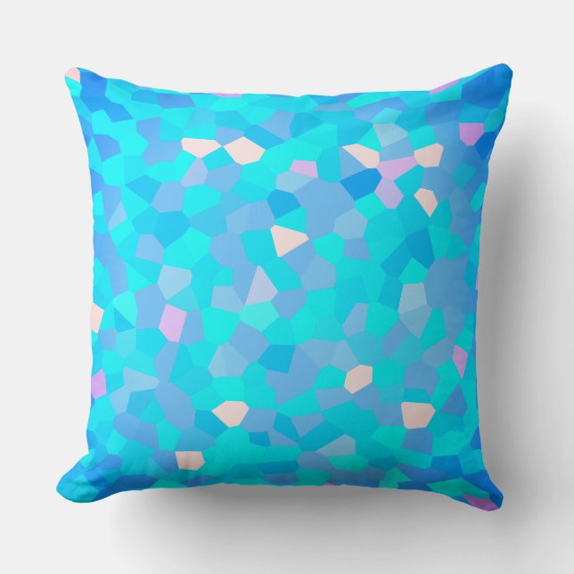 Crystallized Shades of Blue  Throw Pillow (Front)