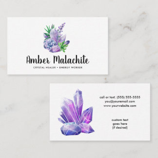 Crystals and Succulents Crystal Energy Healer Business Card