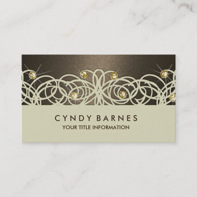 Crystals Brown et Carte de visite dentelle (Devant)