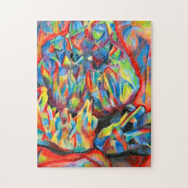 Crystals Coloured Pencil abstract Drawing art  Can Jigsaw Puzzle (Vertical)