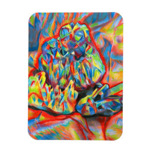 Crystals Coloured Pencil abstract Drawing art Can Magnet