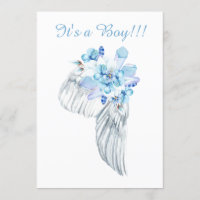 *~* Crystals Feathers Angel Wing Shower Invitation