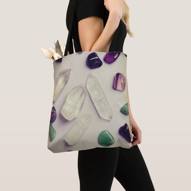 Crystals Gems Yoga Energy Tote Bag (Close Up)
