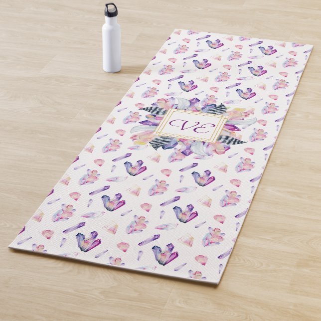 Crystals In Pink and Blue Yoga Mat (In Situ)