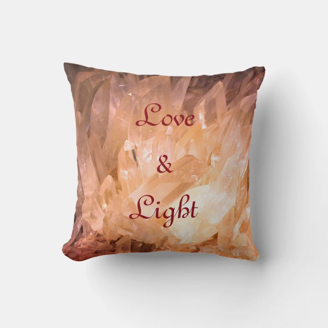 Crystals Love & Light  natural design Throw Pillow (Front)