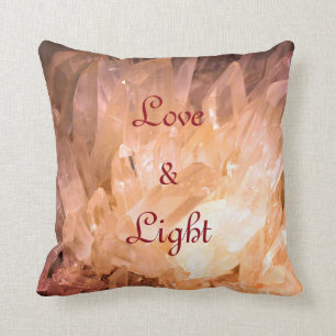 Crystals Love & Light  natural design Throw Pillow