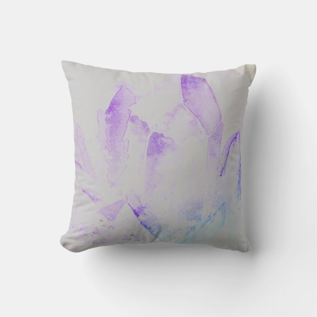 *~* Crystals Modern Abstract Watercolor New Age Throw Pillow (Front)