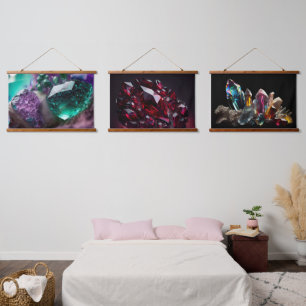 Crystals Ruby Amethyst Gemstones Hanging Tapestry