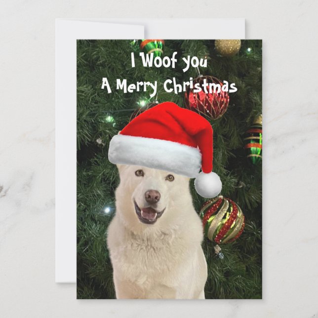 Crystal's The Husky Dog Christmas Flat Card (Front)