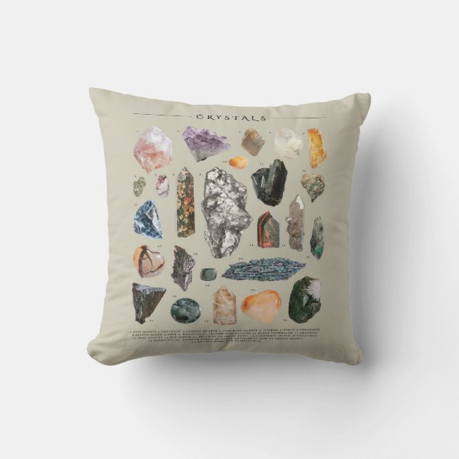 Crystals Throw Pillow (Front)