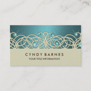 Crystals turquoises et Carte de visite dentelle