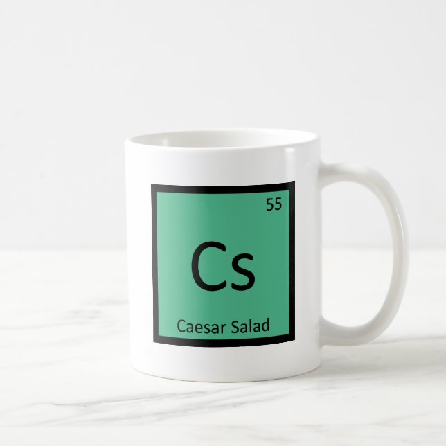 Cs - Caesar Salad Chemistry Periodic Table Symbol Coffee Mug (Right)