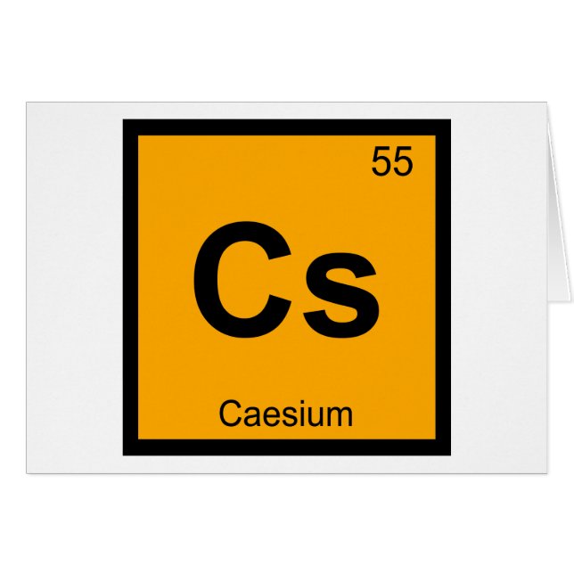 Cs - Caesium Chemistry Periodic Table Symbol (Front Horizontal)
