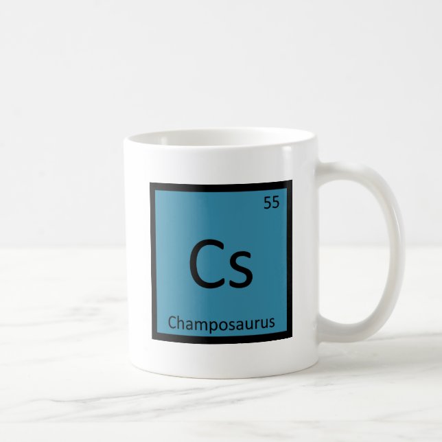 Cs - Champosaurus Dinosaur Element Symbol Coffee Mug (Right)