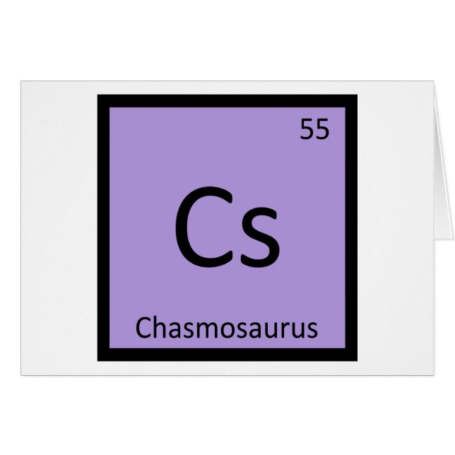 Cs - Chasmosaurus Dinosaur Chemistry Element (Front Horizontal)