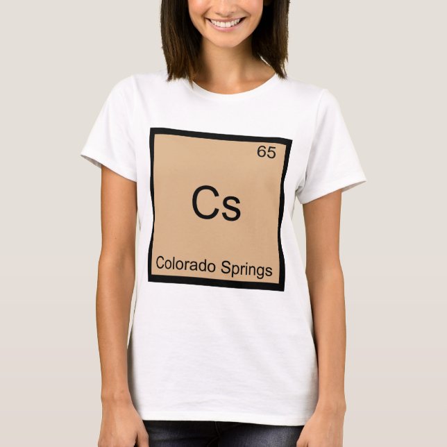 Cs - Colorado Springs Chemistry Element Symbol Tee (Front)