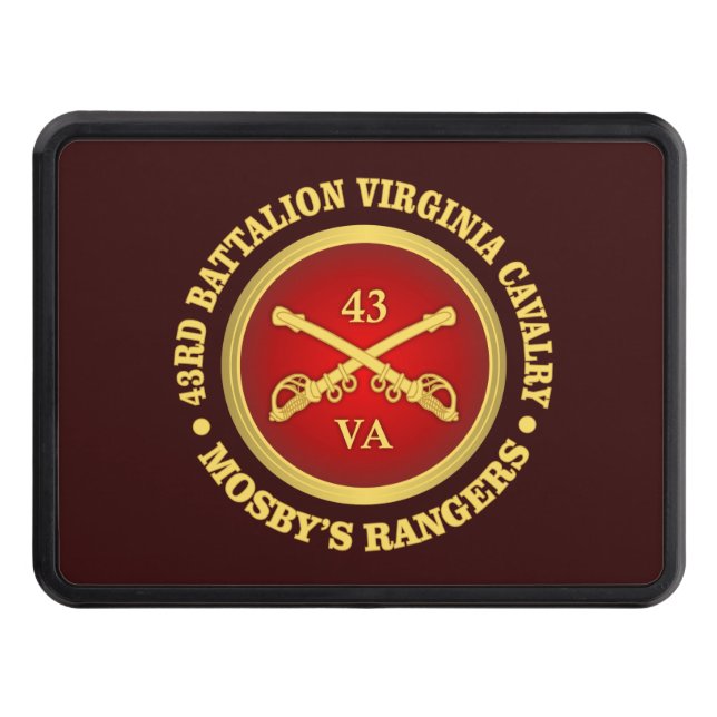 CSC -43rd Battalion Virginia Cavalry (Mosby) Trailer Hitch Cover (Front)