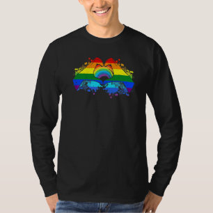 Csd Lgbt Hands Shape Rainbow Heart Pride 2 T-Shirt