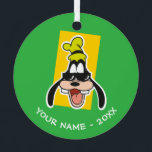 CSEU499012.ai Metal Ornament<br><div class="desc">Stay cool and keep smiling with this vibrant, high-energy Goofy design! Featuring the beloved Goofy rocking a pair of sleek black shades and a classic lime-green hat, this artwork captures the ultimate "summer state of mind." Set against a bold, tilted sunny yellow background, the high-contrast colors and thick white "sticker-style"...</div>