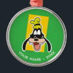 CSEU499012.ai Metal Ornament<br><div class="desc">Stay cool and keep smiling with this vibrant, high-energy Goofy design! Featuring the beloved Goofy rocking a pair of sleek black shades and a classic lime-green hat, this artwork captures the ultimate "summer state of mind." Set against a bold, tilted sunny yellow background, the high-contrast colors and thick white "sticker-style"...</div>