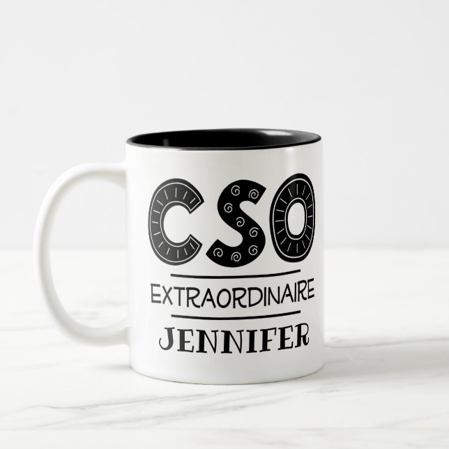 CSO Extraordinaire Chief Scientific Officer Two-Tone Coffee Mug (Left)