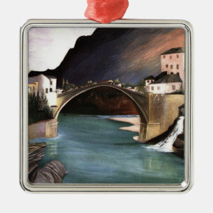 Csontvary- Roman Bridge at Mostar, Metal Ornament