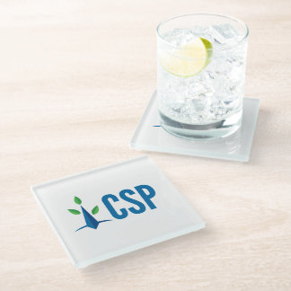 CSP simple logo Glass Coaster