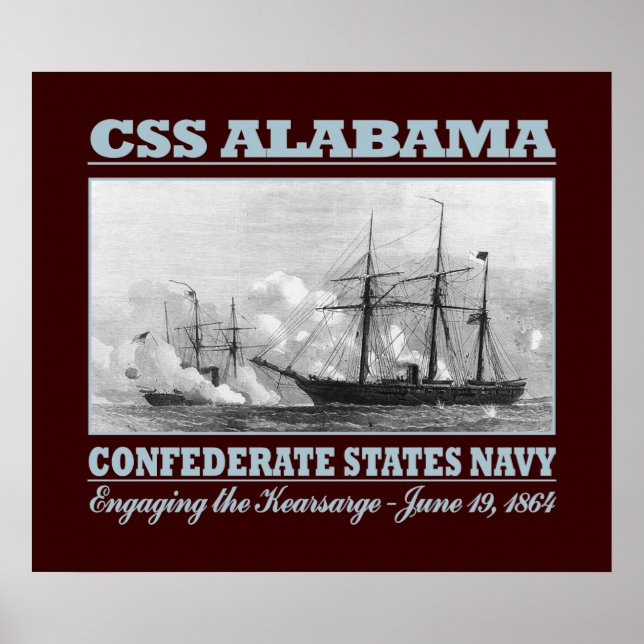 CSS Alabama -Kearsarge (B) Poster (Front)